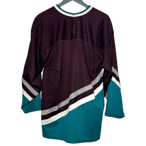 Vintage CCM Mighty Ducks Hockey Jersey XL Anaheim Teal Purple Disney NHL Retro - Picture 2 of 8